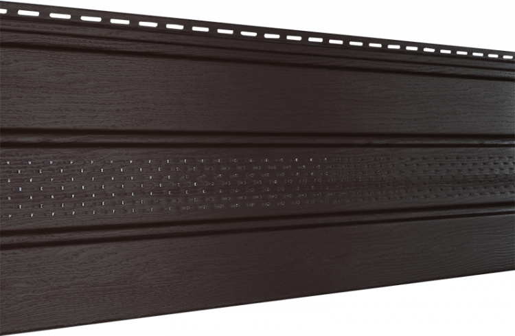 Софит коричневый частично перфорированный 3000*300 мм. Ю-Пласт