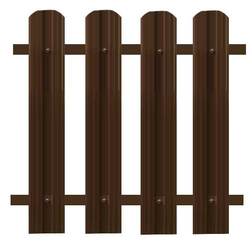Штакетник металлический фигурный (М) коричневый 1,8 м