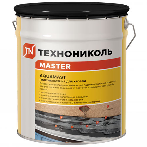 Мастика битумно-резиновая для кровли AquaMast (18 кг) Технониколь