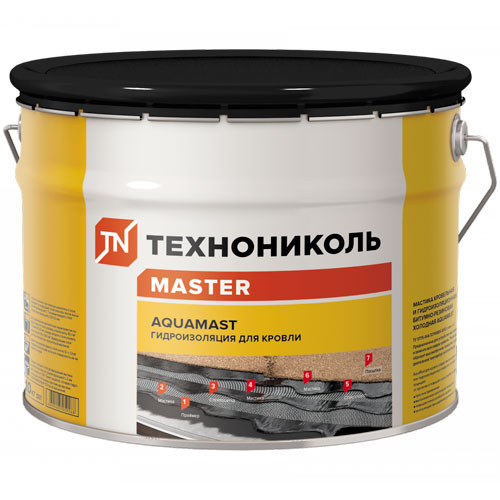 Мастика битумно-резиновая для кровли AquaMast (3 кг) Технониколь