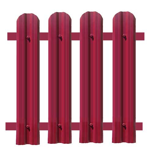 Штакетник металлический фигурный (М) вишня 1,25 м