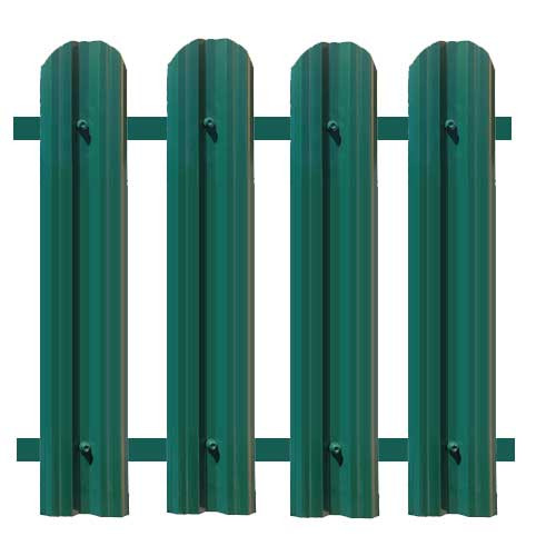 Штакетник металлический фигурный (М) зеленый 1,8 м