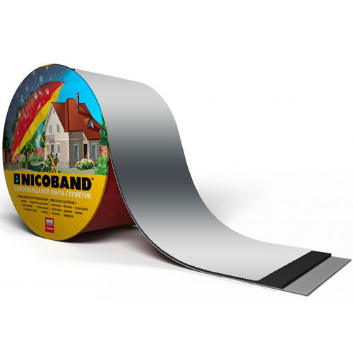 Никобанд 10 см *10 метров Серебристый