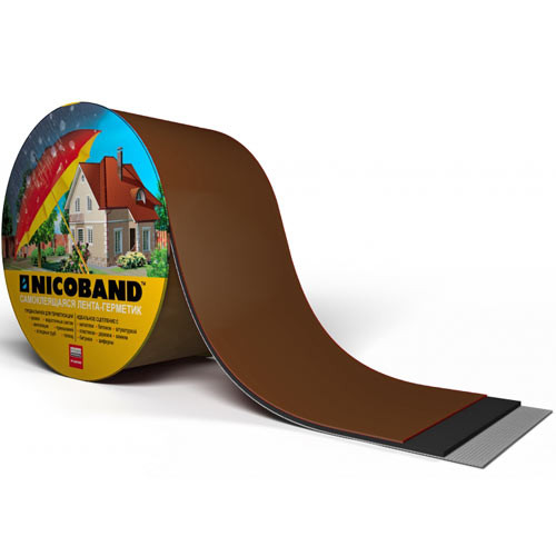 Никобанд 15 см *10 метров Коричневый